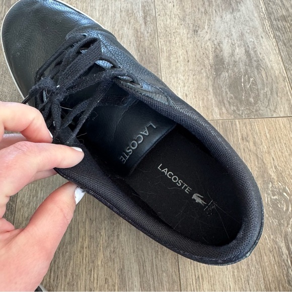 Lacoste Minzah Low-Profile Black Faux-Leather Sneakers - Picture 4 of 10